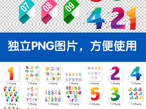 可愛卡通創意阿拉伯數字免扣PNG素材 讓數字廣告設計更出彩